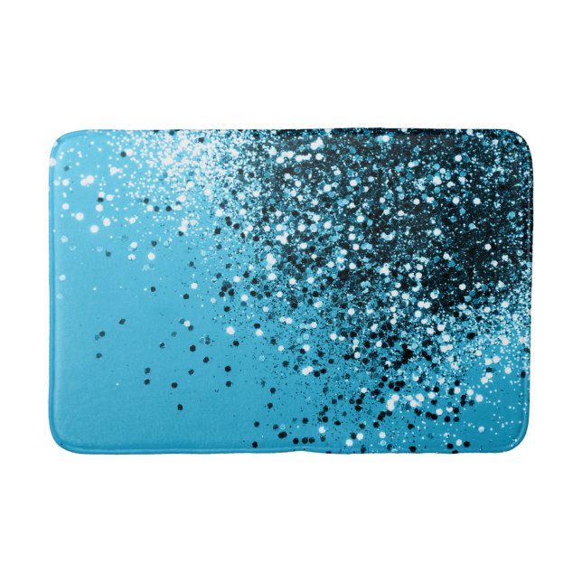Aqua Blue OCEAN Glitzer #1 Badematte (Vorderseite)