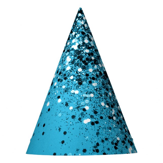 Aqua Blue OCEAN Glitzer #1 Partyhütchen (Vorderseite)