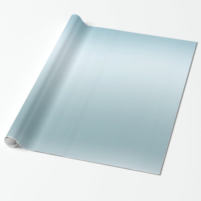 Aqua Blue Ombre Geschenkpapier (Ungerollt)