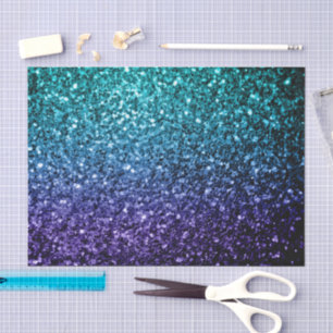 Aqua blue ombre glänzende Imitate Glitzer Glitzern Seidenpapier