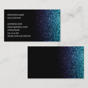 Aqua blue Ombre Imitate Glitzer funkeln schwarz el Visitenkarte