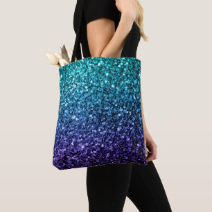 Aqua blue Ombre Imitate Glitzer Glitzern