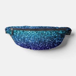 Aqua blue ombre Imitate Glitzer Glitzern Bauchtasche