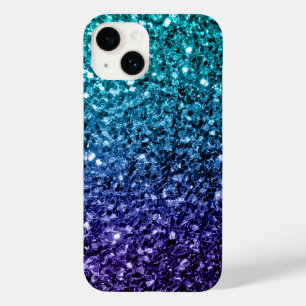 Aqua blue Ombre Imitate Glitzer Glitzern Case-Mate iPhone 14 Hülle