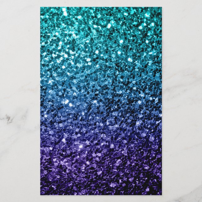 Aqua blue Ombre Imitate Glitzer Glitzern Flyer (Vorne)