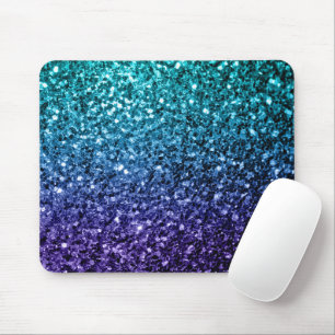 Aqua blue Ombre Imitate Glitzer Glitzern Mousepad