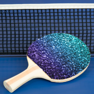 Aqua blue Ombre Imitate Glitzer Glitzern Tischtennis Schläger