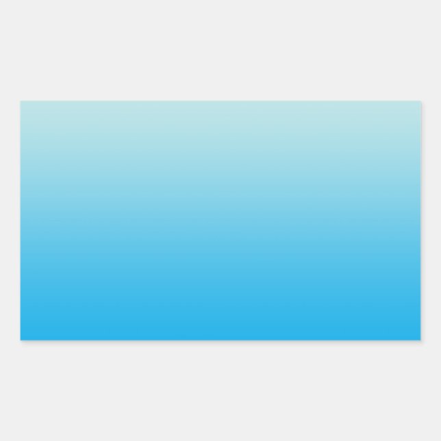 Aqua Blue Ombre Rechteckiger Aufkleber (Vorderseite)