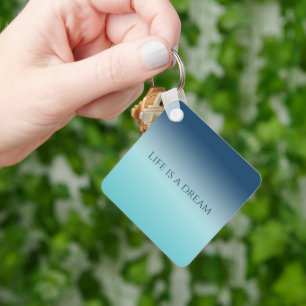 Aqua Blue Ombre Schlüsselanhänger