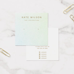 Aqua Blue Ombre Stud Earring Display Card