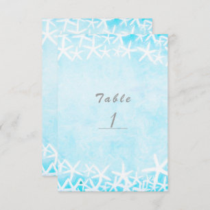 Aqua Blue Party Tischnummer Card
