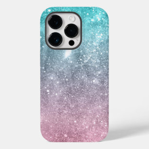 Aqua Blue Pink ombre Sea Galaxy abstrakt Case-Mate iPhone 14 Pro Hülle