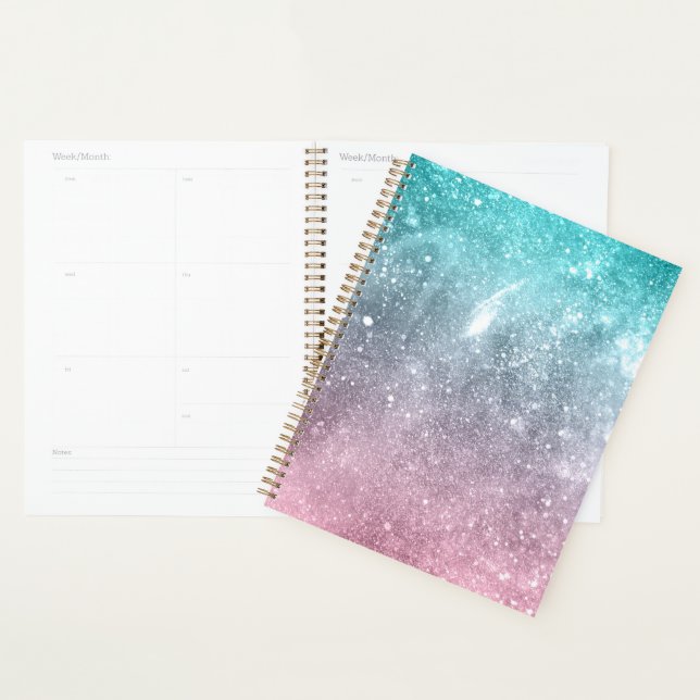 Aqua Blue Pink ombre Sea Galaxy abstrakt Planer (Anzeige)