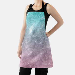 Aqua Blue Pink ombre Sea Galaxy abstrakt Schürze