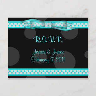 Aqua Blue Polka Dot Ribbon UAWG Postkarte
