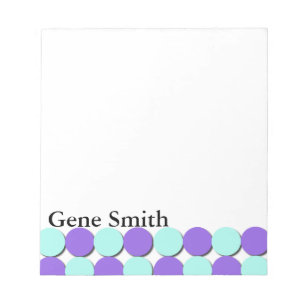 Aqua & Blue Polka Dots Notizblock