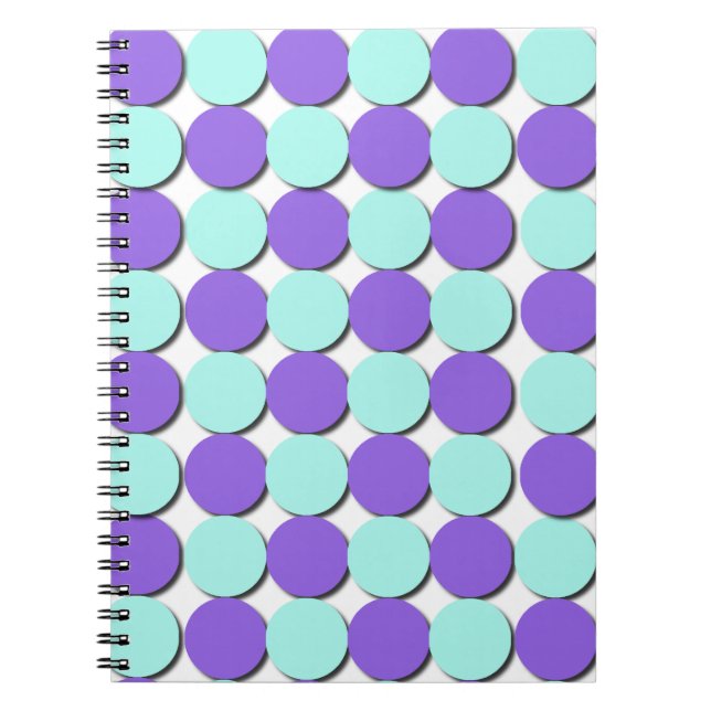 Aqua & Blue Polka Dots Notizblock (Vorderseite)