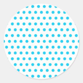 Aqua Blue Polka Dots Runder Aufkleber