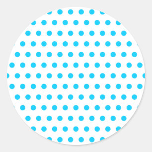 Aqua Blue Polka Dots Runder Aufkleber