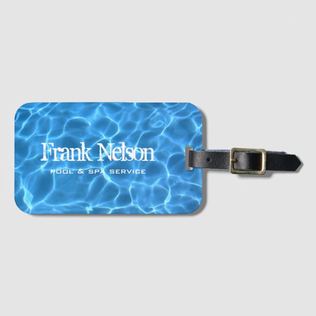 Aqua Blue Pool Gepäckanhänger (Vorderseite (Horizontal))