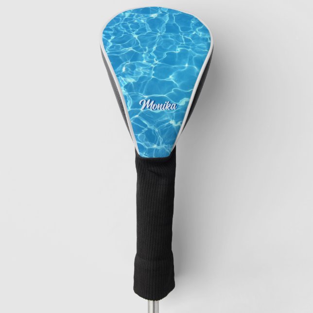 Aqua Blue Pool Persönlicher Empfang Golf Headcover (Vorderseite)
