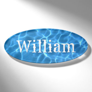 Aqua Blue Pool Wasser Foto Namenschild