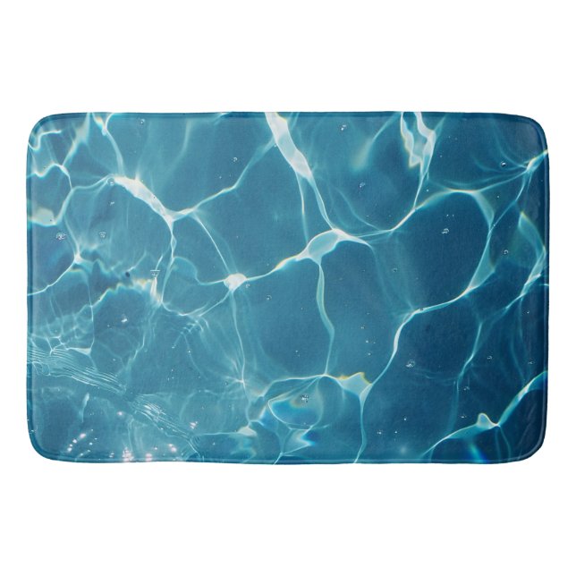 Aqua Blue Pool Water Muster Badematte (Vorderseite)
