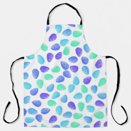 AQUA BLUE PURPLE WATERCOLOR EASTER EGGS SCHÜRZE