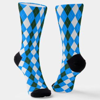 AQUA BLUE & RACING Muster Socken für die Raute GRÜ