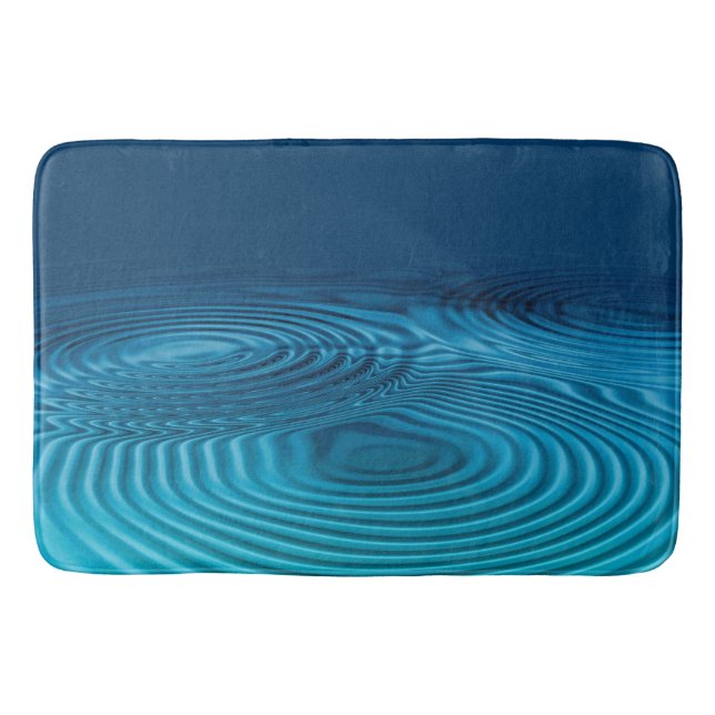 Aqua Blue Ripples Badematte (Vorderseite)