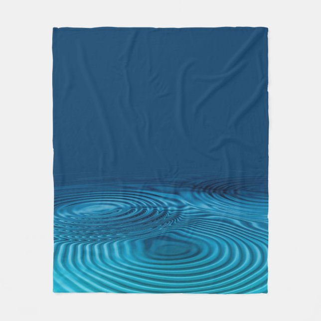 Aqua Blue Ripples Fleecedecke (Vorderseite)
