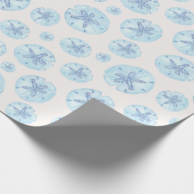 Aqua-Blue-Sand-Dollar Geschenkpapier (Ecke)