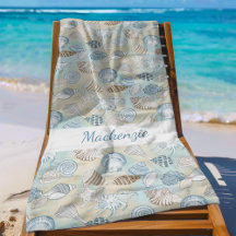 Aqua Blue Sand Seashells Personalisiert