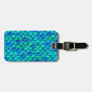 Aqua Blue Scales Gepäckanhänger