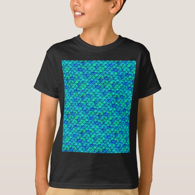 Aqua Blue Scales T-Shirt (Vorderseite)