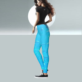 Aqua Blue School of Fish im Ozean Leggings