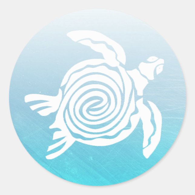 Aqua Blue Sea Tropical Turtle Stickers (Vorderseite)