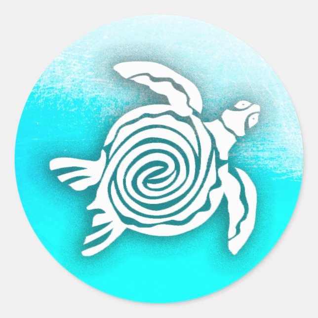 Aqua Blue Sea Tropical Turtle Stickers (Vorderseite)
