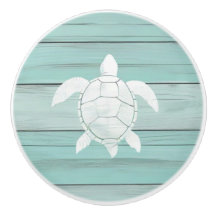 Aqua Blue Sea Turtle Imitats Holzklammer