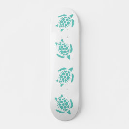 Aqua Blue Sea Turtles Pattern Skateboard