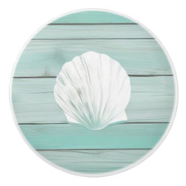 Aqua Blue Seashell Imitats Muschel Drawer Knopf Keramikknauf