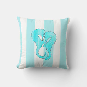 Aqua Blue Seashell und Seepferde Pillow Kissen