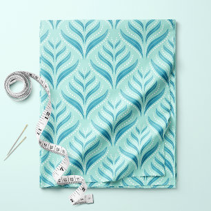 Aqua Blue Seaweed and Pearls Stoff