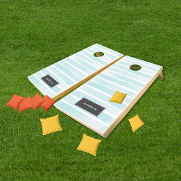 Aqua Blue Soft StripesBauernhaus Einrichtung Perso