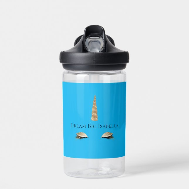 Aqua Blue Sparkle Trinkflasche (Vorne)