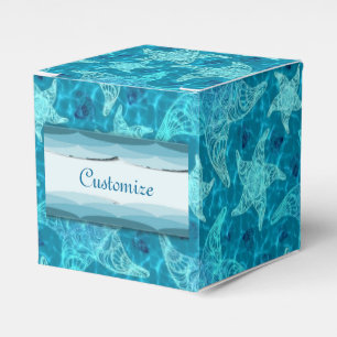 Aqua Blue Starfish Muster Cube Fevor Box Geschenkschachtel