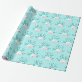 Aqua Blue Starfish Sand Dollar Geschenkpapier
