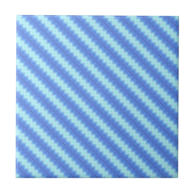 Aqua Blue Strick Crochet Strip Texturmuster Fliese (Vorderseite)