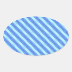 Aqua Blue Strick Crochet Strip Texturmuster Ovaler Aufkleber
