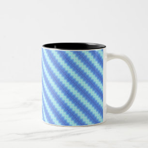 Aqua Blue Strick Crochet Strip Texturmuster Zweifarbige Tasse